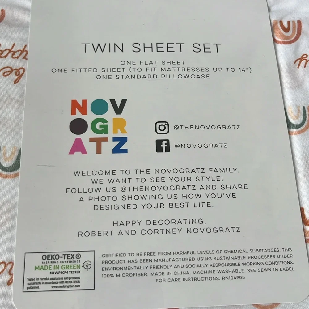 Novogratz twin sheet set